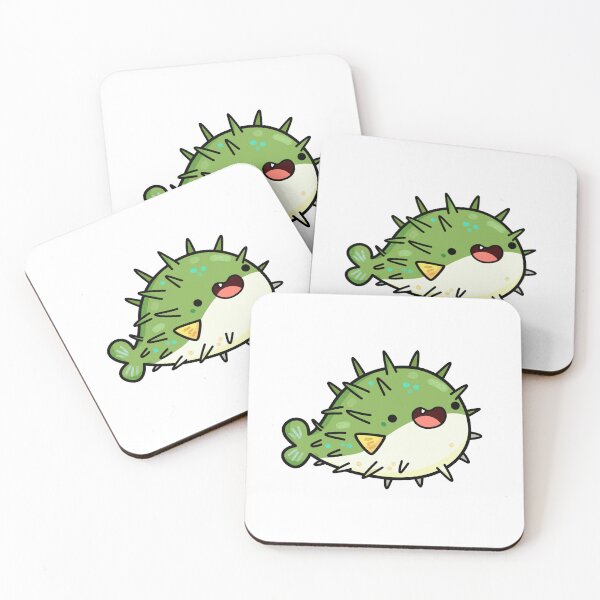 Item preview, Kawaii Green Pufferfish designed and sold by kawaiilife.