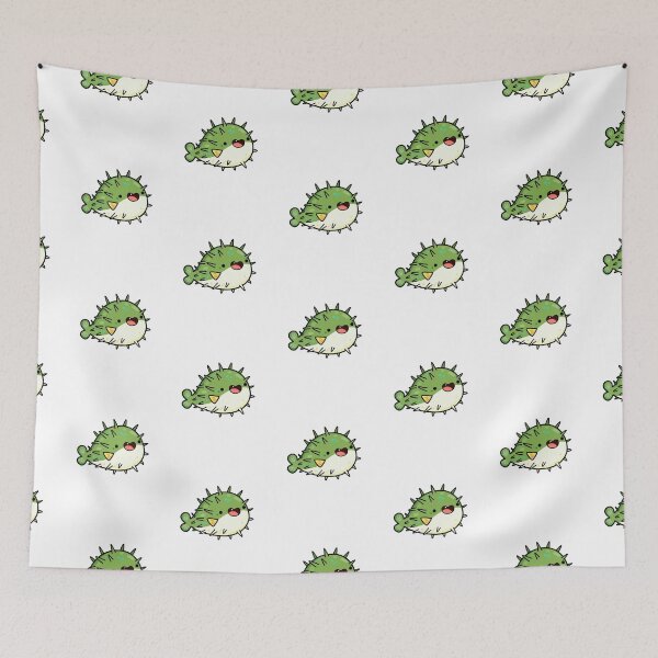Item preview, Kawaii Green Pufferfish designed and sold by kawaiilife.