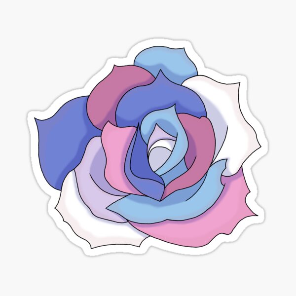 bigender rose (cool shading) Sticker