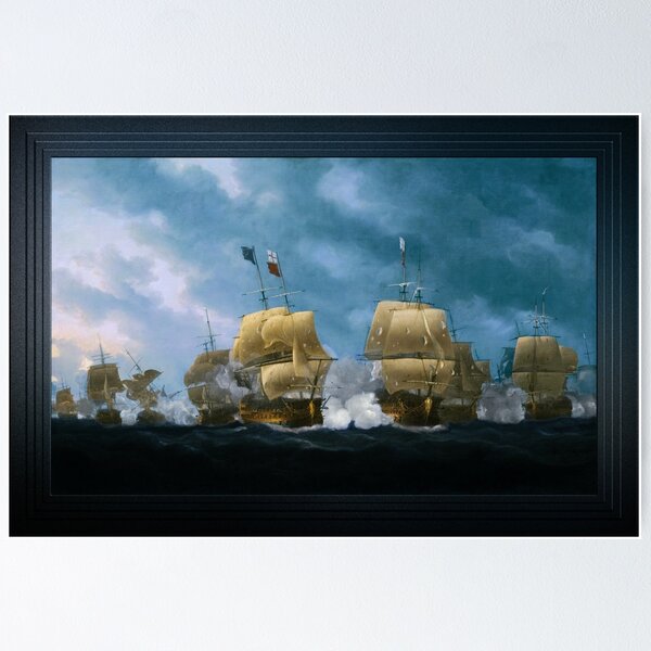 Aperçu de l'œuvre La bataille de la baie de Quiberon par Nicholas Pocock remasterisé Xzendor7 Art classique reproductions de maîtres anciens créée et vendue par Xzendor7 Digital Art Creations.