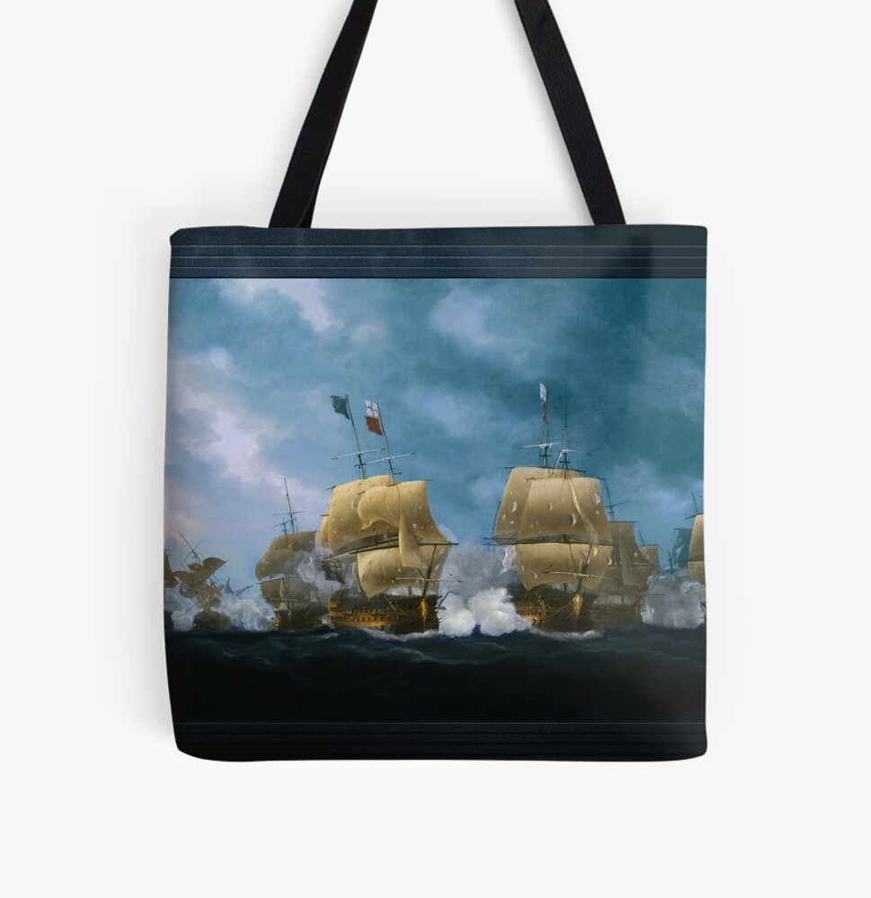 The Battle of Quiberon Bay by Nicholas Pocock - War At Sea 4 The Battle of Quiberon Bay by Nicholas Pocock Remastered Xzendor7 Classical Art Old Masters Reproductions Tote Bag