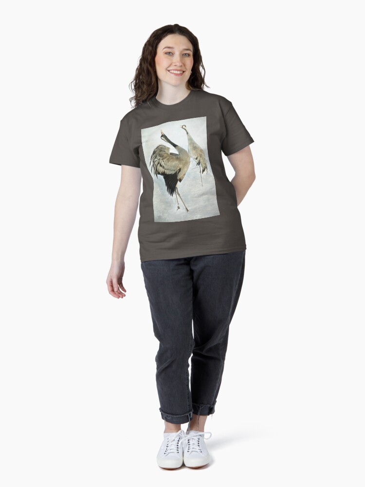 Thumbnail 4 of 7, Classic T-Shirt, The Dance of the Cranes - 2 of 2 designed and sold by steppeland.