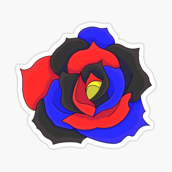 polyamorous rose (cool shading) Sticker