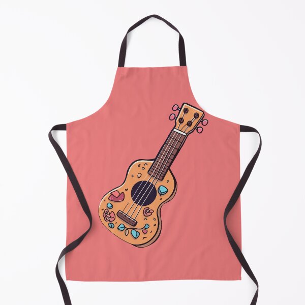 Aperçu de l'œuvre Cute Ukulele with Stickers Cartoon Style créée et vendue par Arncil.