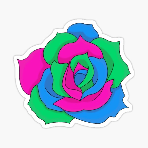 polysexual rose (warm shading) Sticker