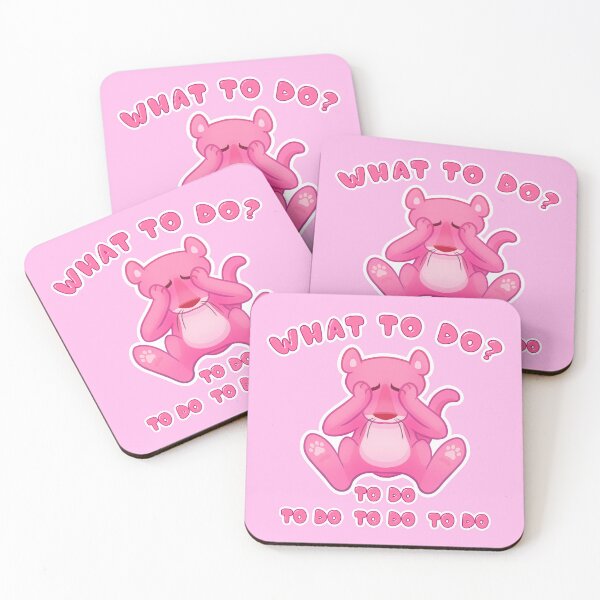 Item preview, What To Do - Sad Pink Cartoon Cat Meme designed and sold by Chonkitty.