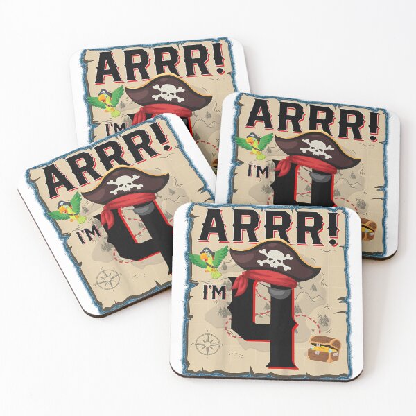Item preview, Cumpleaños de pirata para niños de 4 años ARR Pirates Treasure Map 4th designed and sold by yopat63002.