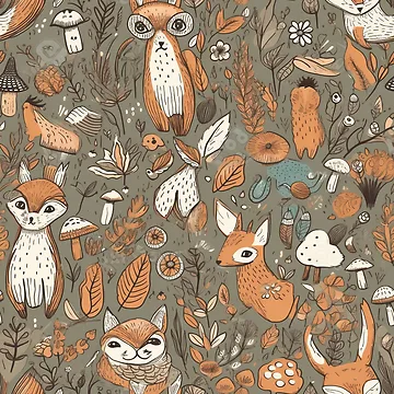 Aperçu de l'œuvre Whimsical woodland pattern de PatternSummit