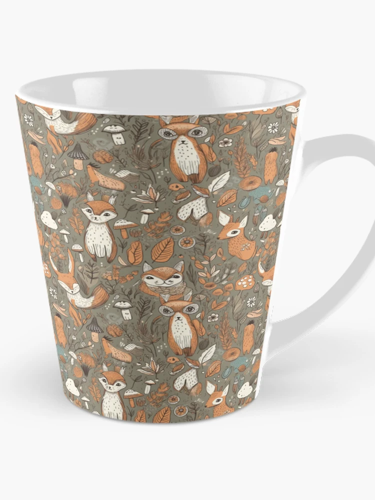 Aperçu 1 sur 4. Mug à café avec l'œuvre Whimsical woodland pattern créée et vendue par PatternSummit.
