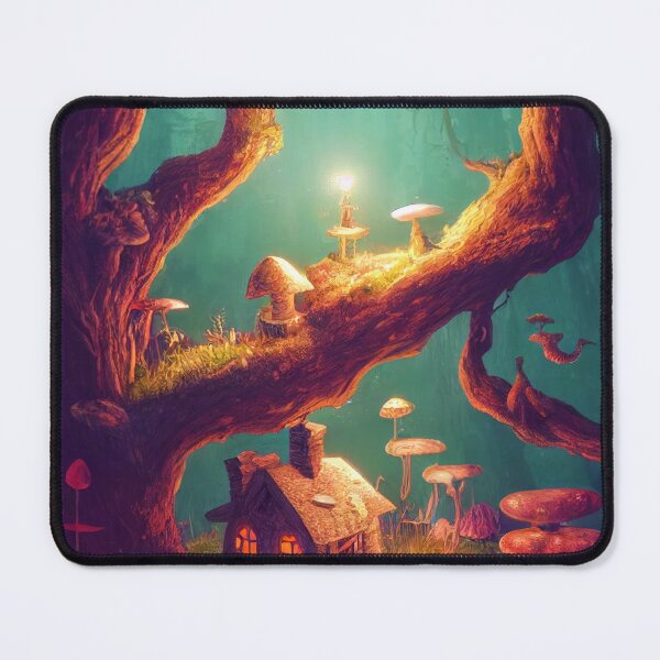 Item preview, Majestic world of magic Mushrooms and cute houses designed and sold by Piotrek0001.