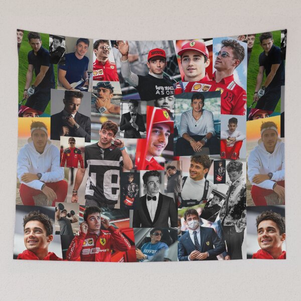 Item preview, Charles Leclerc Monacan motorsports racing driver Collage designed and sold by CollageHeaven.