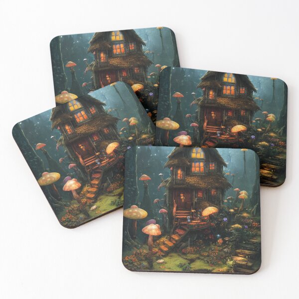 Item preview, Majestic world of magic Mushrooms and cute houses designed and sold by Piotrek0001.