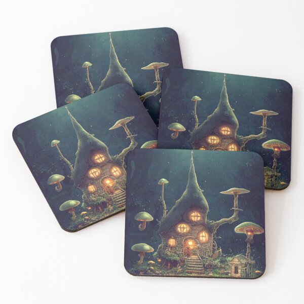 Item preview, Majestic world of magic Mushrooms and cute houses designed and sold by Piotrek0001.