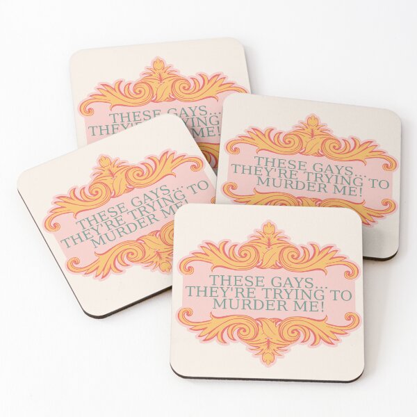 Item preview, The White Lotus Tanya Quote "These Gays" Print in Peach & Yellow designed and sold by greatkatescott.