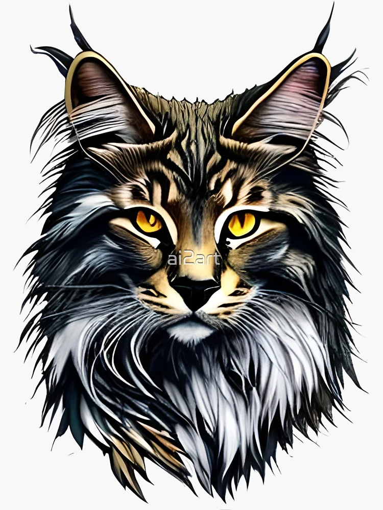 Maine coon cat icon, flat style 14208397 Vector Art at Vecteezy