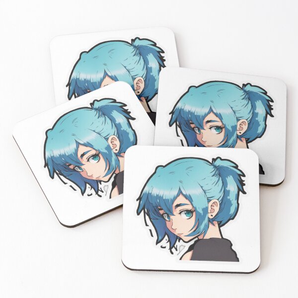 Item preview, Cute anime girl with blue hair designed and sold by FlemmyFlem.
