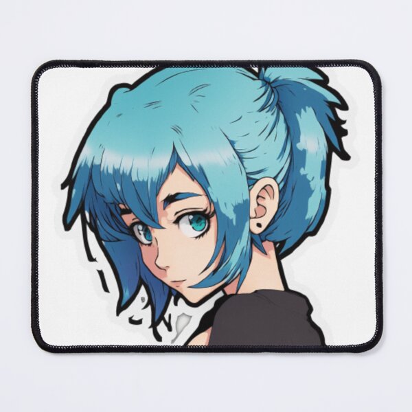 Item preview, Cute anime girl with blue hair designed and sold by FlemmyFlem.