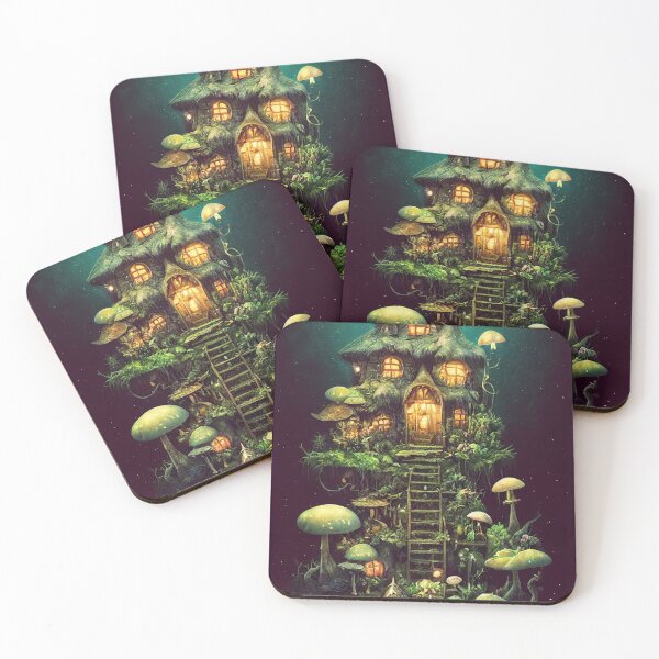 Item preview, Majestic world of magic Mushrooms and cute houses designed and sold by Piotrek0001.