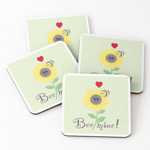 Item preview, Bee mine, bee sunflower love on green designed and sold by QuirkyBeez.