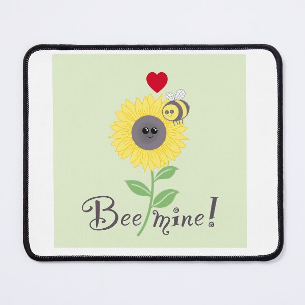 Item preview, Bee mine, bee sunflower love on green designed and sold by QuirkyBeez.