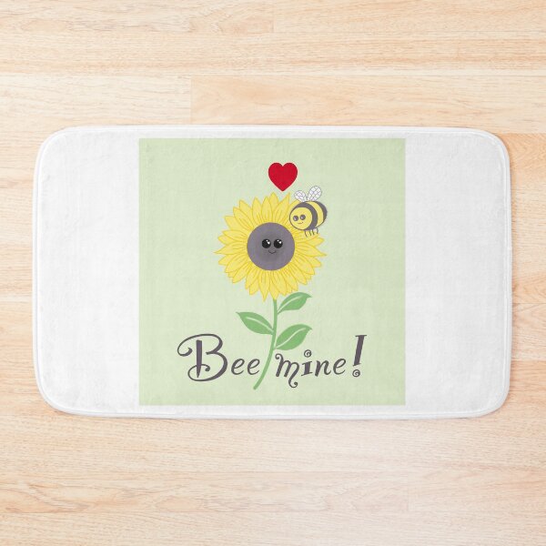 Item preview, Bee mine, bee sunflower love on green designed and sold by QuirkyBeez.