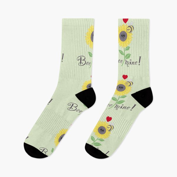 Item preview, Bee mine, bee sunflower love on green designed and sold by QuirkyBeez.