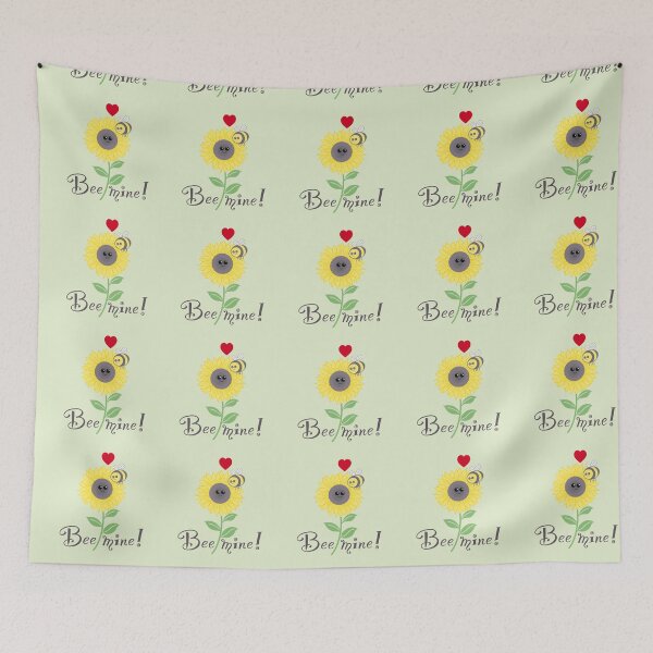 Item preview, Bee mine, bee sunflower love on green designed and sold by QuirkyBeez.