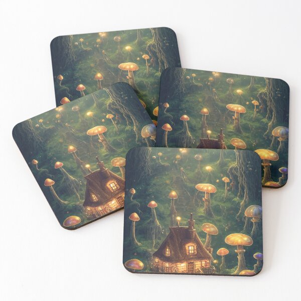 Item preview, Majestic world of magic Mushrooms and cute houses designed and sold by Piotrek0001.