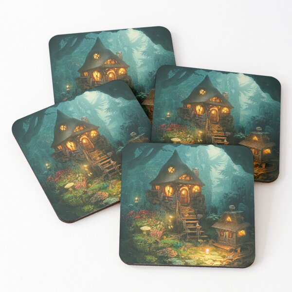 Item preview, Majestic world of magic Mushrooms and cute houses designed and sold by Piotrek0001.