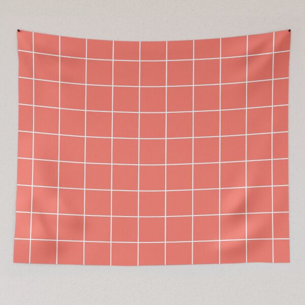 Item preview, Coral pink aesthetic background grid pattern  designed and sold by by-jwp.
