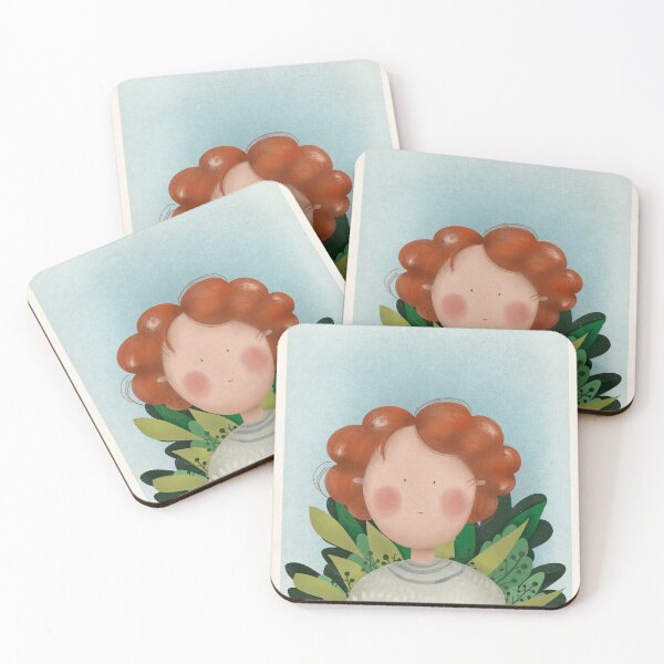 Item preview, Mara the red hair girl poses in the garden designed and sold by alisonsadler.
