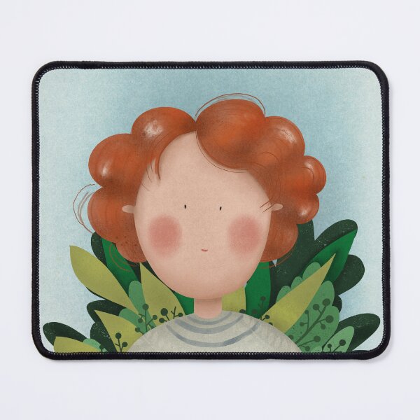 Item preview, Mara the red hair girl poses in the garden designed and sold by alisonsadler.