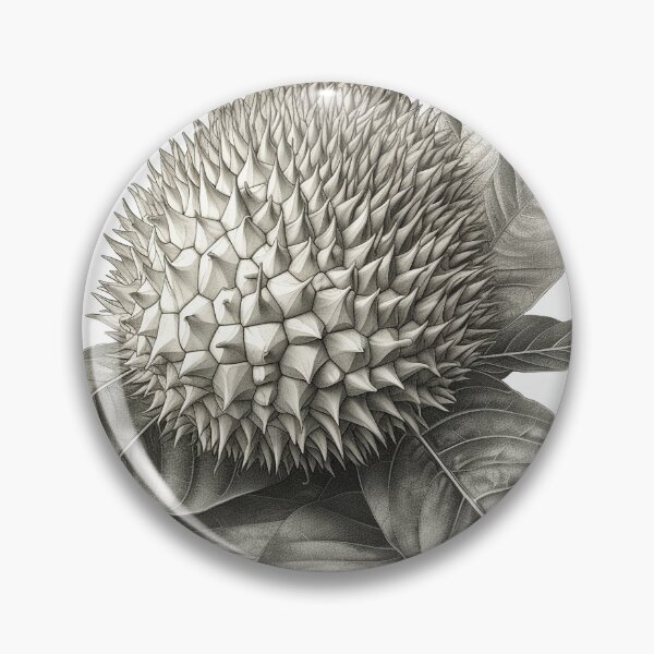 Item preview, Grayscale Botanical Illustration of Durian Fruit designed and sold by EmeraldeaArt.