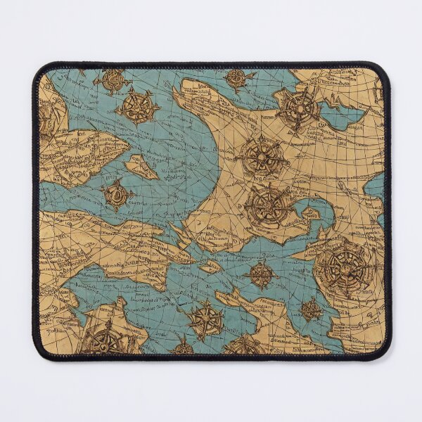 Item preview, Throw Pillow With An Ancient Imaginary Map Illustration designed and sold by Sowari-Pillows.