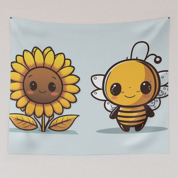 Item preview, Super cute bee with sunflower friend designed and sold by NxtGenArt.