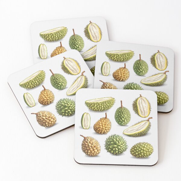 Item preview, Botanical Illustration of Durian Fruits in Multiple Angles designed and sold by EmeraldeaArt.