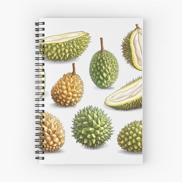 Item preview, Botanical Illustration of Durian Fruits in Multiple Angles designed and sold by EmeraldeaArt.