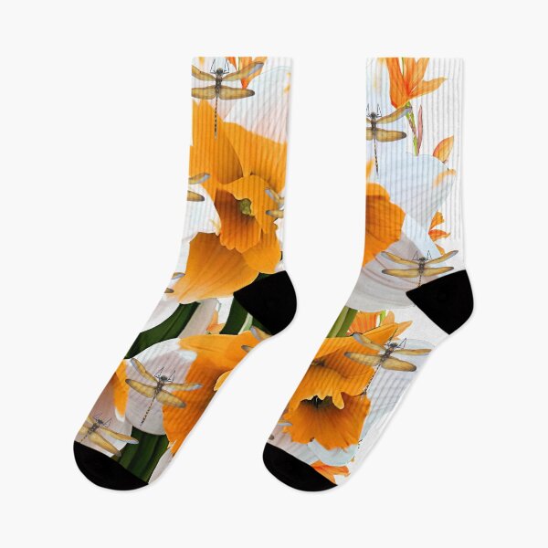 Item preview, Sunny Meadow Daffodils and Dragonflies designed and sold by purplesensation.