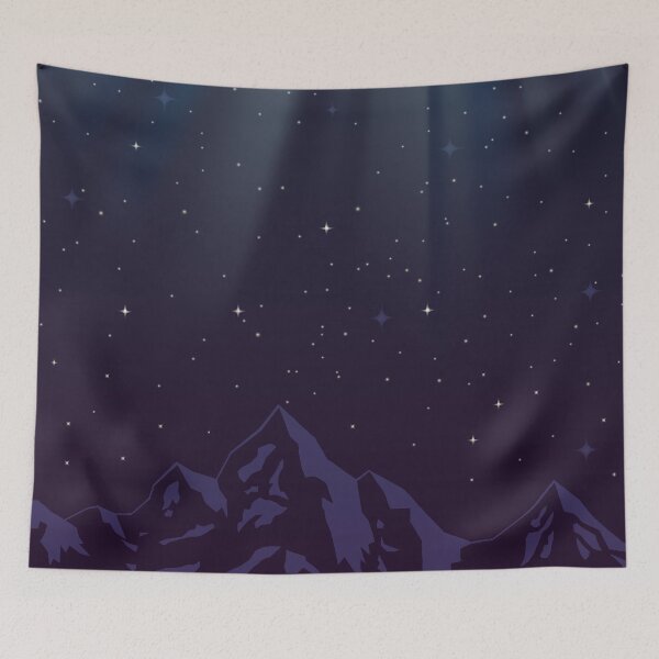 Item preview, landscape with mountains and stars, night sky background with stars and mountains designed and sold by SabinArt.