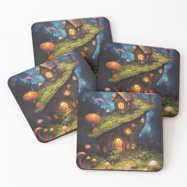 Item preview, Majestic world of magic Mushrooms and cute houses designed and sold by Piotrek0001.