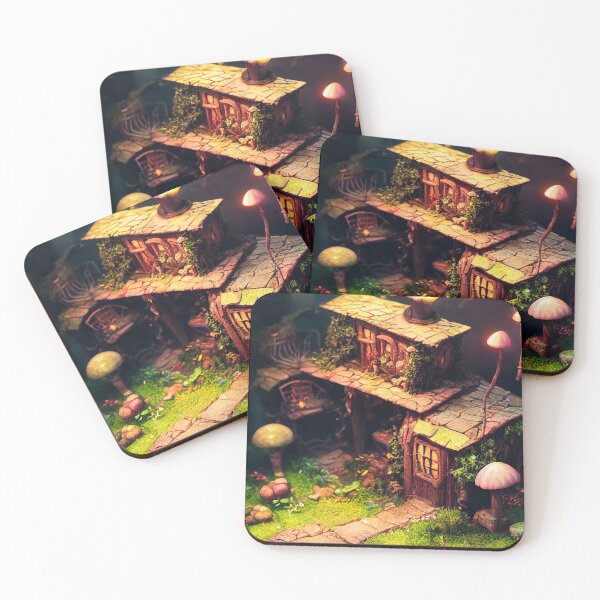 Item preview, Majestic world of magic Mushrooms and cute houses designed and sold by Piotrek0001.