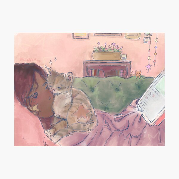 Item preview, Cozy Blanket Day with Kitty, Land0fantasy designed and sold by land0fantasy.