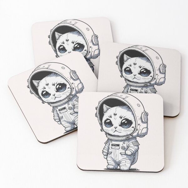 Item preview, astronaut cat designed and sold by Grimspencilart.