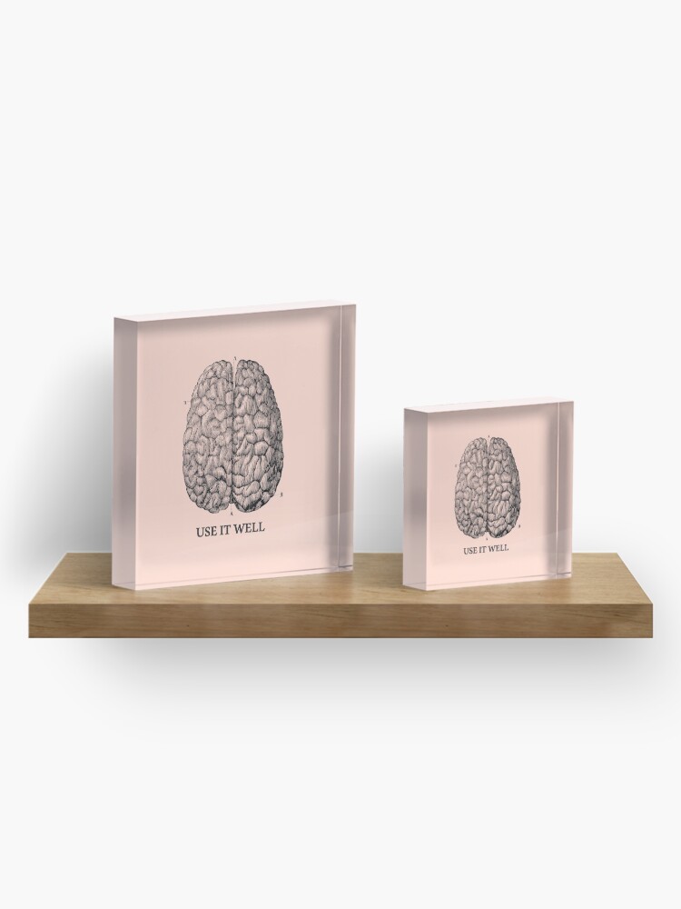 Alternate view of Use it well - Brain Acrylic Block