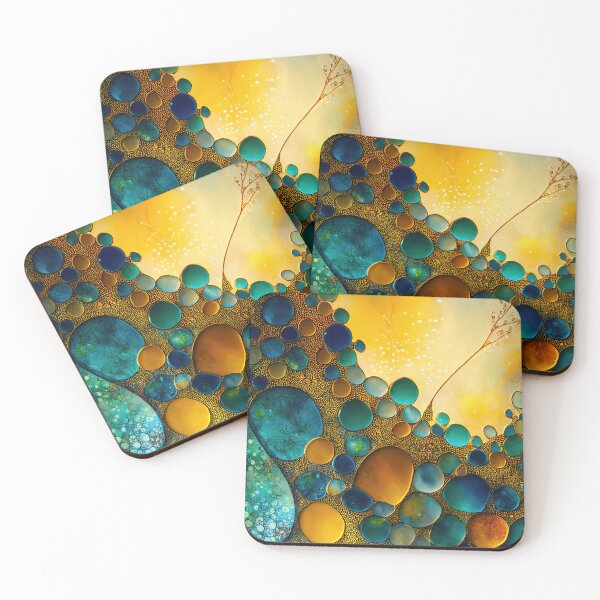 Item preview, Pointillism seaglass golden streams abstract designed and sold by Piotrek0001.