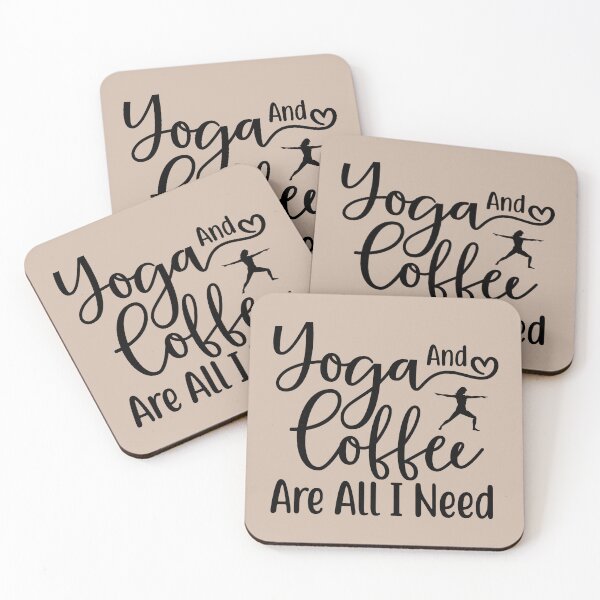 Item preview, Yoga Saying Yoga and Coffee Are All I Need Motivational Quote designed and sold by SoccaTamam.