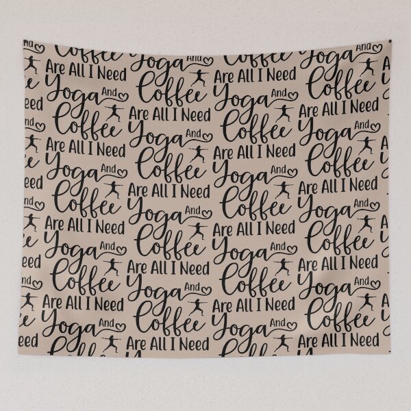 Item preview, Yoga Saying Yoga and Coffee Are All I Need Motivational Quote designed and sold by SoccaTamam.