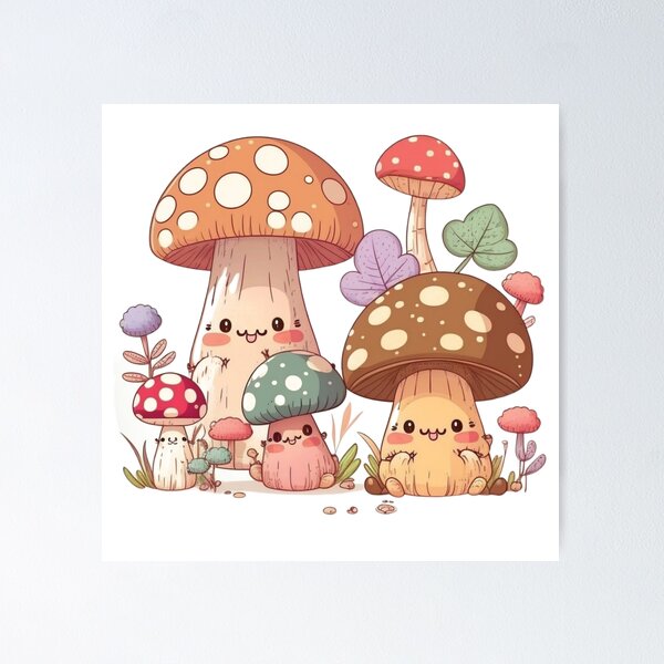 Autocollant de champignon, adorable mignon, forêt, créature forestière,  noyau de chalet, ami gnome, autocollant en vinyle -  France