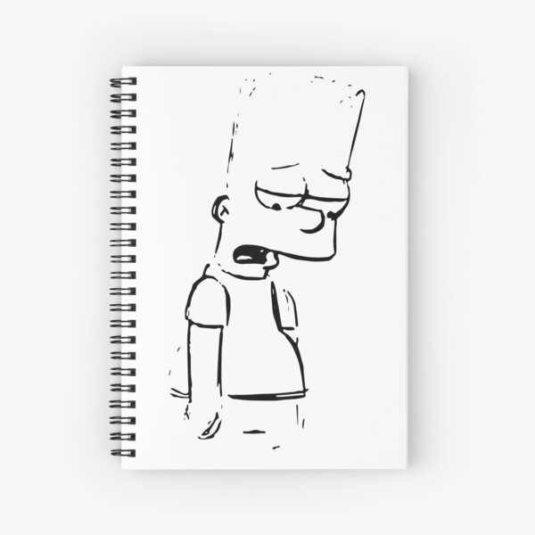 Sad Bart Simpson Spiral Notebooks for Sale