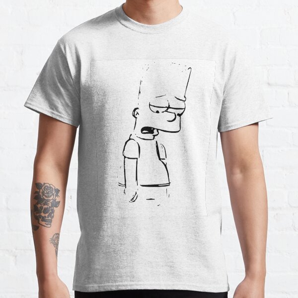 Ghost Simpson Error Bart Simpson Sad Men's T-Shirt Tee